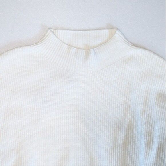 NWT Mango High Collar Ribbed Knit Sweater in Ecru - Picture 6 of 12